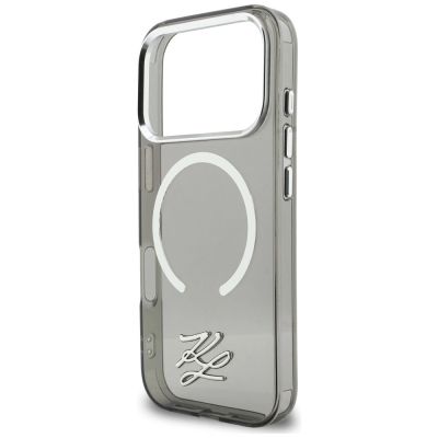 6. Karl Lagerfeld IML KL Script Logo MagSafe Case for iPhone 17 Pro - Black