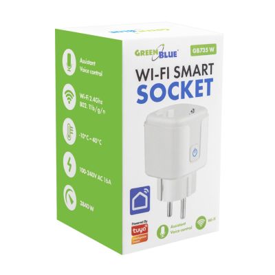 11. GREENBLUE REMOTE CONTROLLED WIFI SOCKET, ANDROID/IOS/ALEXA/GOOGLE HOME, TIMER, WATTMETER, MAX 16A/3840W GB735 W