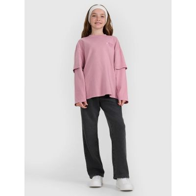 5. Oversized longsleeve with print for girls 4F 4FJRAW25TLONF543-54S