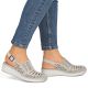 5. Women's beige leather wedge sandals Rieker 48763-60