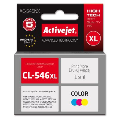 Activejet AC-546NX Ink (Canon CL-546XL replacement; Supreme; 15 ml; color: red, blue, yellow)
