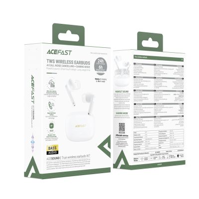 3. Acefast W7 TWS in-ear wireless headphones with ENC - white