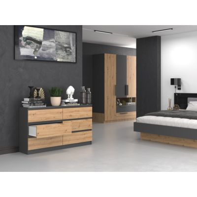 5. Chest of drawers M6 140 138x40xH77 anthracite/artisan