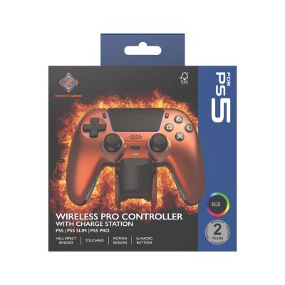 13. Deltaco Gaming GAM-199-ORANGECOPPER Game Controller Orange, Brown Bluetooth/USB Gamepad PlayStation 5, PC, Android, iOS