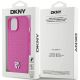 8. DKNY Leather Pattern Metal Logo MagSafe Case for iPhone 15 / 14 / 13 - Pink