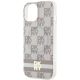 6. DKNY IML Checkered Mono Pattern & Printed Stripes MagSafe case for iPhone 15 / 14 / 13 - beige
