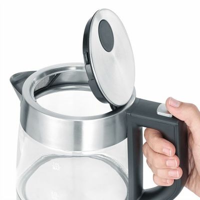 4. SEVERIN ELECTRIC KETTLE, GLASS AND STEEL, CAPACITY 1 L, CONCEALED HEATER, ANTI-SCALE FILTER, INDICATOR LIGHT, POWER 2200 W WK3468