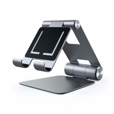 2. Satechi R1 Aluminum Hinge Holder Foldable Stand - aluminum foldable stand for MacBook/iPad (space gray)