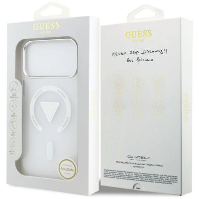 8. Guess IML Gradient Triangle Logo MagSafe Case for iPhone 17 Pro Max - Transparent