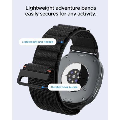 6. Spigen WBF1 Strap for Samsung Galaxy Watch 40/44/46 mm - Black