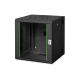 Digitus Unique 19" 12U 600x600 wall-mounted network cabinet, glass door, black, sectional, folded, 100kg