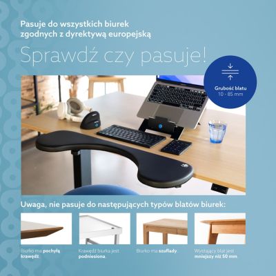 21. R-Go Ergonomic Armrest Armlehne juodas