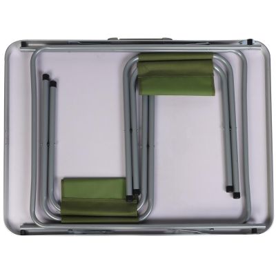 14. FOLDABLE CAMPING TABLE 80X60X70CM AND 2 CHAIRS GREEN