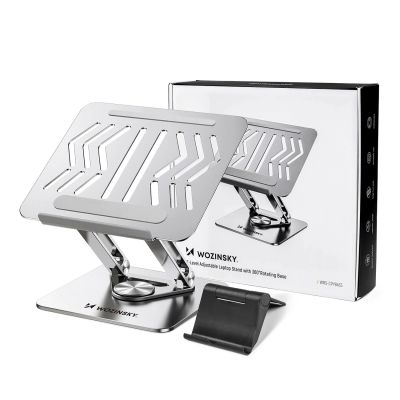 6. Wozinsky WRS-CPY84SS Aluminum Laptop and Tablet Stand + Free Smartphone Stand - Silver