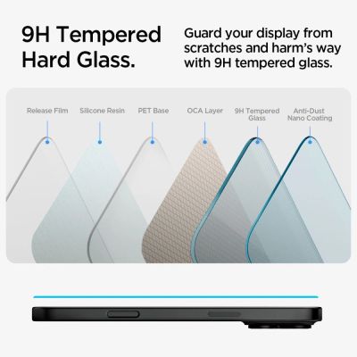 11. Spigen Glas.tR EZ Fit tempered glass for iPhone 15 / 16 - 2 pcs.