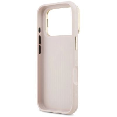 7. Guess Grained Big 4G & Stand Camera Case for iPhone 17 Pro - Pink