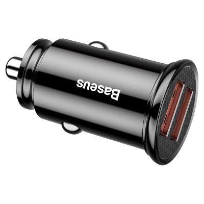 3. Baseus Circular smart car charger 2x USB QC3.0 Quick Charge 3.0 SCP AFC 30W black (CCALL-YD01)