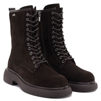 4. Women's leather ankle boots, suede, chocolate Big Star UU274612