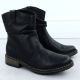 6. Rieker Z6883-00 Black Ruched Leather Women’s Ankle Boots