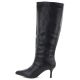 8. Women's leather boots with a high heel, insulated, black Big Star UU274497
