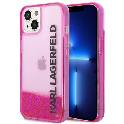Karl Lagerfeld Liquid Glitter Elong Case for iPhone 14 Plus - Pink