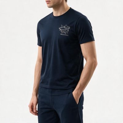 2. Paul&Shark Men's Cotton T-shirt Navy Blue 26411035-13 - Classic Cut