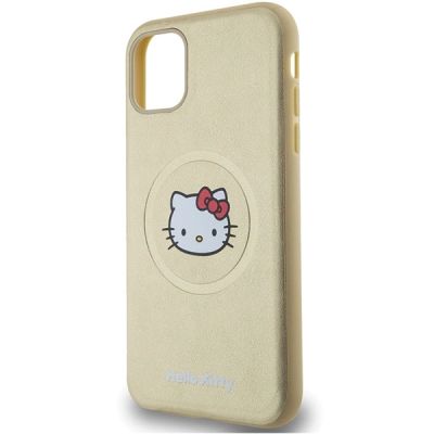 6. Hello Kitty Leather Kitty Head MagSafe case for iPhone 11 / Xr - gold