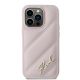 3. Karl Lagerfeld Diagonal Quilted Script case for iPhone 14 Pro - pink