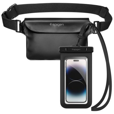 Spigen Aqua Shield A621 Waterproof Hip Bag + Floating Case - Black