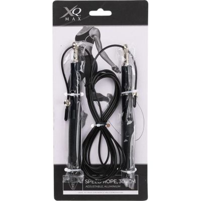 9. ADJUSTABLE SPEED SKIPPING ROPE ALUMINUM HANDLES 300 CM XQMAX BLACK