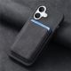16. Synthetic Leather iPhone 17 Case with Detachable MagSafe Compatible Card Holder - Black