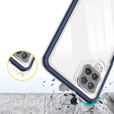 6. Clear 3in1 Case for Samsung Galaxy A22 4G Frame Gel Cover Blue