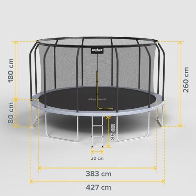 17. REBEL ACTIVE TRAMPOLINE PRO 14FT/427CM, NET, LADDER RBA-8004