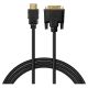 4. SAVIO HDMI CABLE 19PIN MALE - DVI 18+1 MALE 1.8M BLACK GOLDEN CONNECTORS CL-212