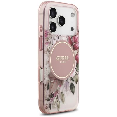 4. Guess IML Flower & Tonal Circle MagSafe Case for iPhone 18 Pro Max / 17 Pro Max – Pink