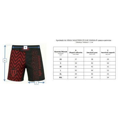 2. MASTERS PULSE SMMA-P MMA shorts black and red