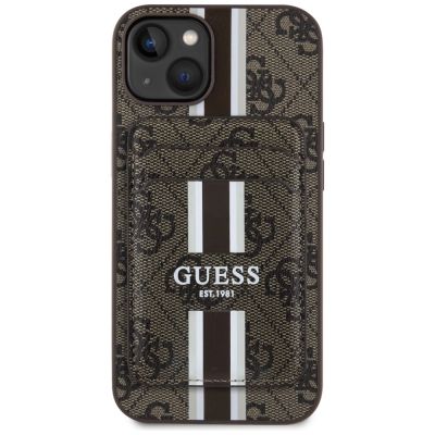 2. Guess 4G Stripes case with Magsafe wallet for iPhone 15 brown