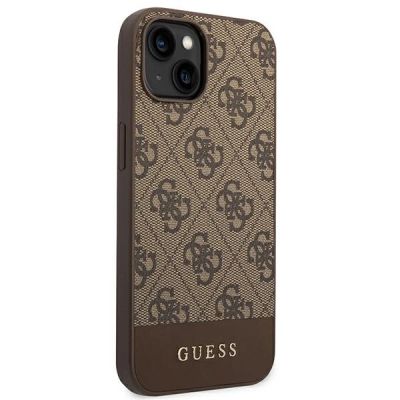 4. Guess 4G Stripe Collection Case for iPhone 14 Plus / 15 Plus 6.7" - Brown