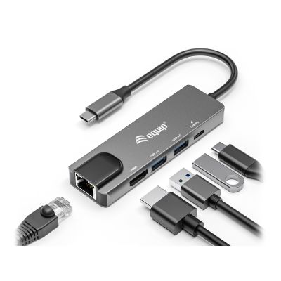 4. Equip 133489 Wired Docking Station USB 3.2 Gen 1 (3.1 Gen 1) Type-C Gray