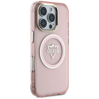 4. Guess IML Metal Mountain Logo MagSafe iPhone 16 Pro Max Case - Pink