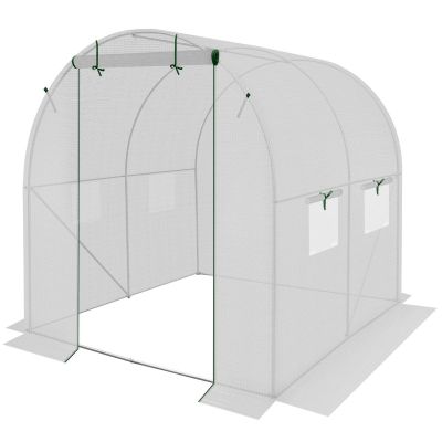 12. GREENHOUSE GARDEN TUNNEL 200x200x200CM PE STRUCTURE WHITE STEEL