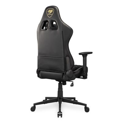 5. COUGAR CGR-A2F-GLB Universal Gaming Chair with Padded Upholstered Seat, Black, Gold