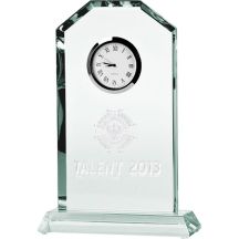 3D engraved glass trophy with case