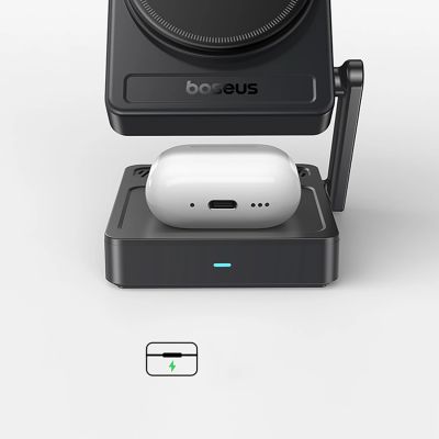 7. Baseus PicoGo AF21 3-in-1 Qi2.2 35W Wireless Charger with 1m USB-C Cable - Black
