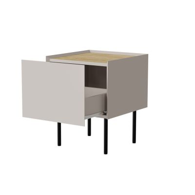 2. Bedside table 2 pcs FELLINI 40x41x60 cashmere + oiled oak top