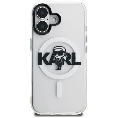 3. Karl Lagerfeld IML Karl Sketch Logo MagSafe Case for iPhone 16 - Clear