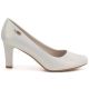 12. Women's leather openwork shoes, gray, Sergio Leone SP006