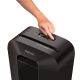 5. Fellowes LX70 paper shredder, 4407501 black, 18 liters, Shreds up to 11 A4 sheets (70g) at a time into 4×40 mm (P-4/T-4) particles, Safety Lock