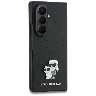 3. Karl Lagerfeld Saffiano Karl&Choupette Pin Case for Samsung Galaxy Z Fold 8 Ultra - Black