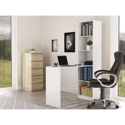 3. DESK WITH SHELF R50 LEFT/RIGHT WHITE